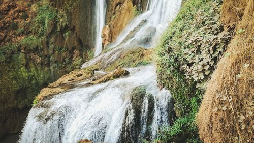 Scenic view of waterfall