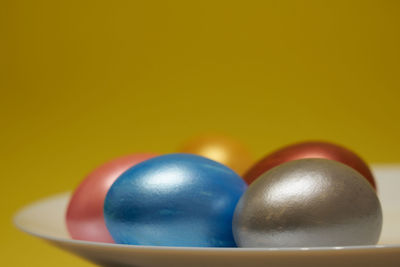 Close-up of eggs on table