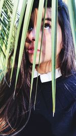 Close-up portrait of a beautiful young woman