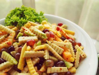 Close-up of meal served in plate