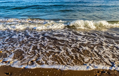 Beautiful view on sandy beaches at the baltic sea on a sunny day in northern europe