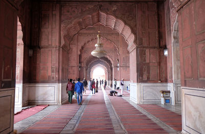 The spectacular architecture of the great friday mosque, delhi, india.