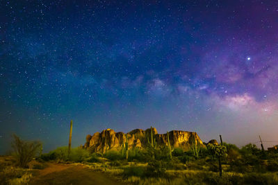 Scenic view of star field against sky