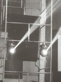 Close-up of illuminated street light