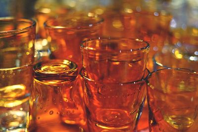 Close-up of beer in glass