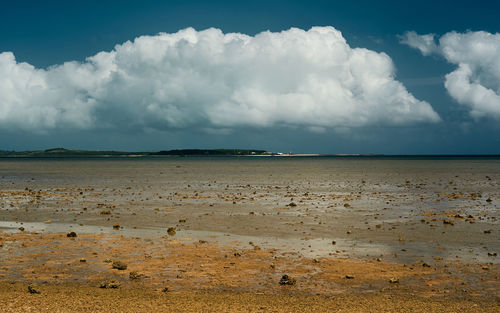 Scenic view of beach against sky