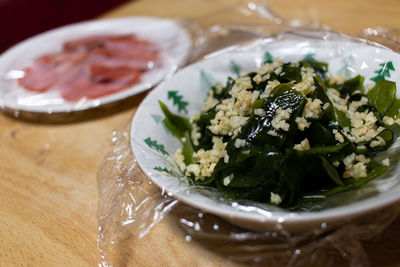 Close-up of meal served in bowl