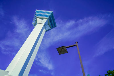 Low angle view of street light against sky