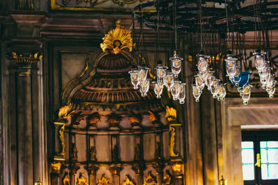 Low angle view of illuminated building