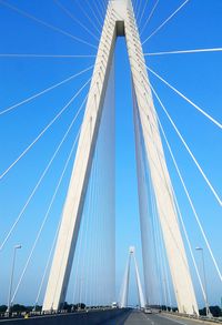 Low angle view of suspension bridge