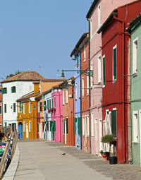 Vivid colored houses on the island of burano in ve