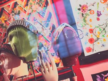 Close-up of multi colored hand