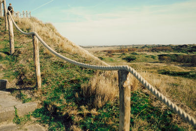 Rope fence in dunes