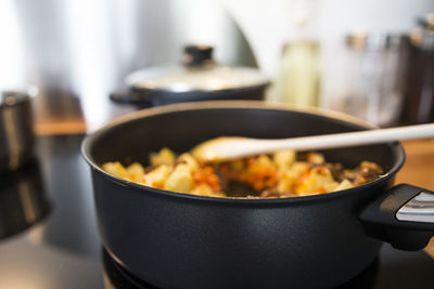 Close-up of tea in cup on table