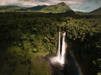 Scenic view of waterfall