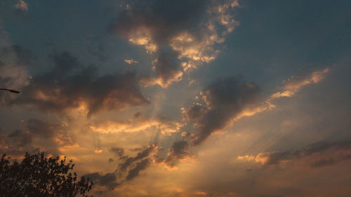Low angle view of sky during sunset