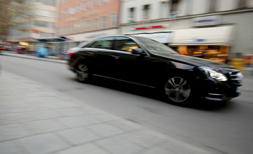 Cars parked on street