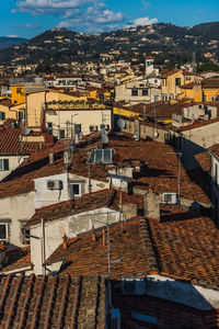 High angle view of townscape against sky