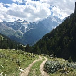 Scenic view of mountains against sky