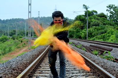 Train on railroad track