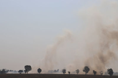 The smoke from burning rice straw causes air pollution, causing pm2.5 dust.