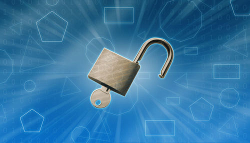 High angle view of text on blue metal