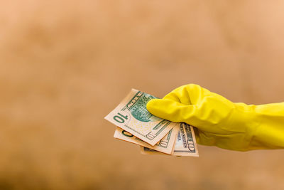 Cropped hand holding paper currency