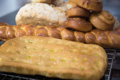 Close-up of bread on table