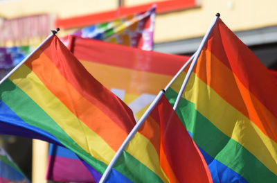 Close-up of multi colored flag