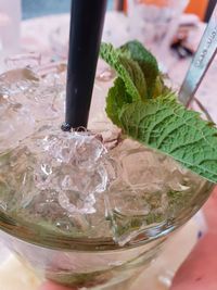 Close-up of ice cream in glass