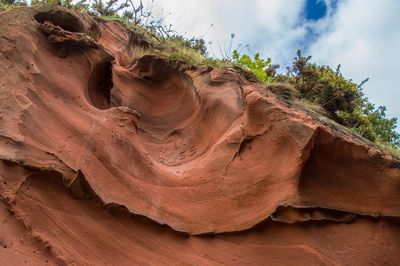 Low angle view of rock formations