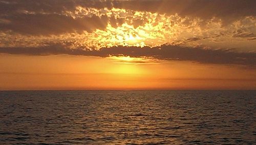 Scenic view of sea at sunset