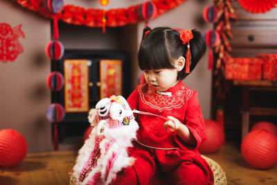 Cute girl in traditional clothing