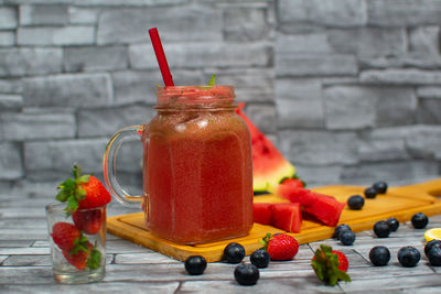 Close-up of drink on table