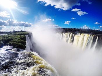 Scenic view of waterfall