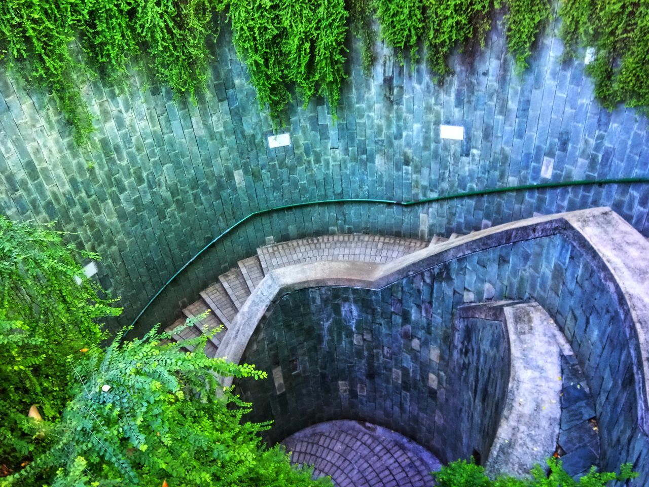 FOOTBRIDGE OVER RIVER IN FOREST