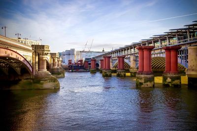 View of bridge over river