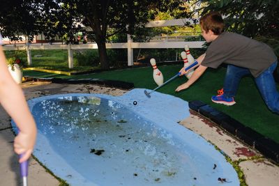 People playing in water