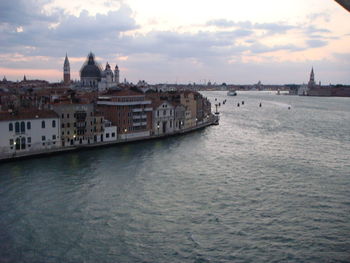 View of river with buildings in background