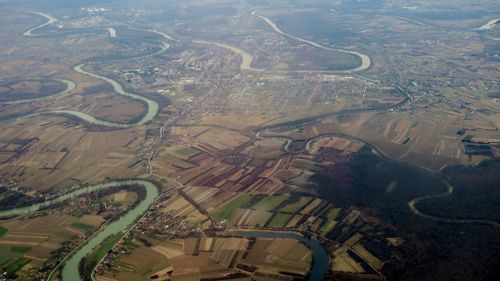 Aerial view of agricultural field