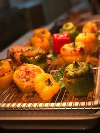 Close-up of food on cooling rack