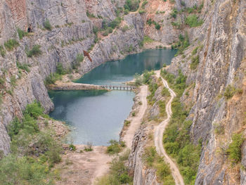 Big america, abandoned dolomite quarry south from prague, czech republic. popular place of filmmaker
