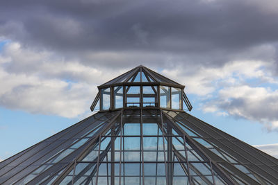 Low angle view of built structures against sky