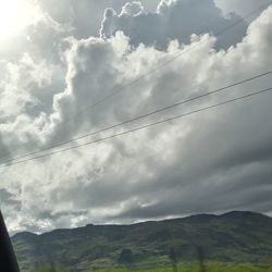 Low angle view of mountain against sky