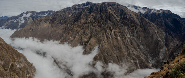 Panoramic view of majestic mountains