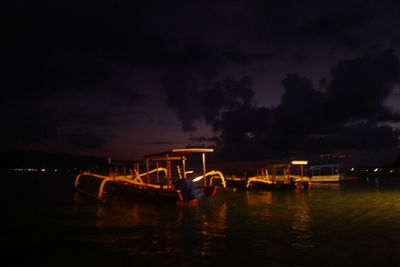 View of illuminated buildings at night