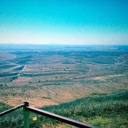 Scenic view of landscape against clear sky