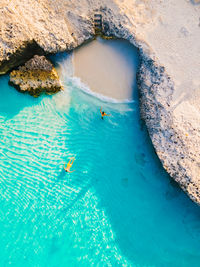 High angle view of beach