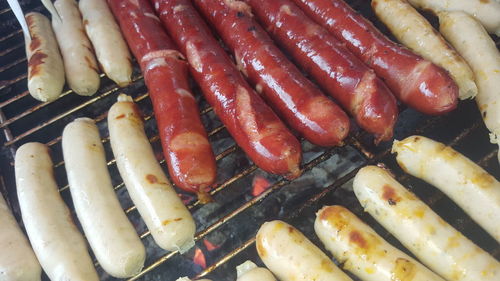 Close-up of food on barbecue grill