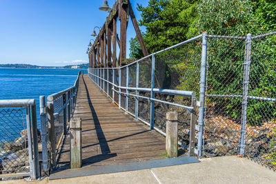 A view of a pier at jack block park in west seattle, washington.